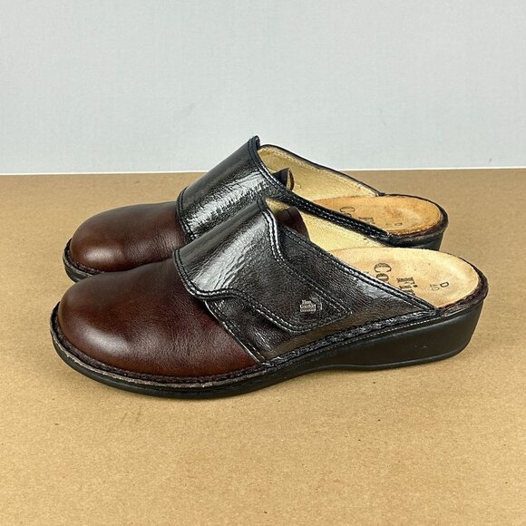 Finn Comfort Amalfi Leather Mules Womens 9.5 EU 40 Brown Hook and Loop Clogs - Picture 1 of 10